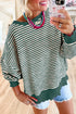 Stripe Loose Drop Shoulder Long Sleeve Top